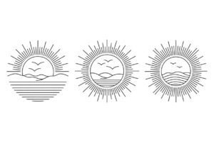 sunrise clipart black and white 11