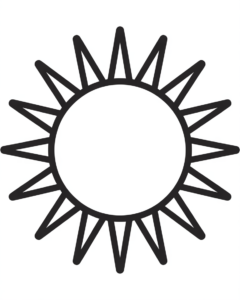 sunshine clipart black and white 1