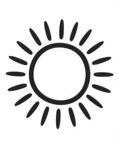 sunshine clipart black and white 12