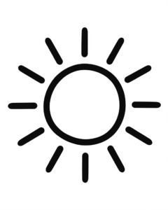 sunshine clipart black and white 13
