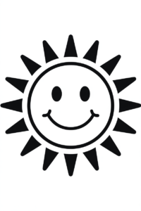 sunshine clipart black and white 15