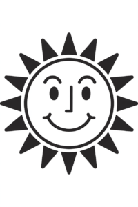 sunshine clipart black and white 16