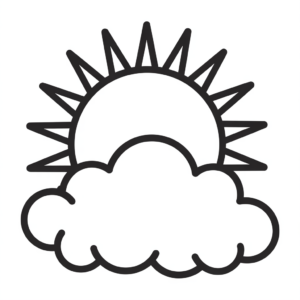sunshine clipart black and white 2