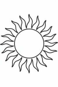 sunshine clipart black and white 4