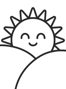 sunshine clipart black and white 5