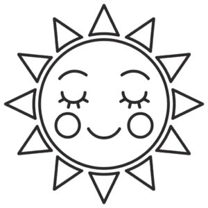 sunshine clipart black and white 7