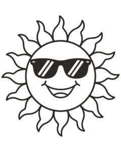sunshine clipart black and white 9