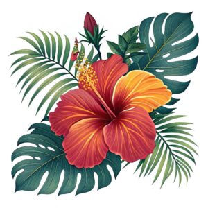 tropical hawaiian flower clipart 13