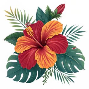 tropical hawaiian flower clipart 14