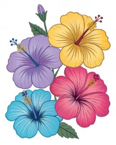 tropical hawaiian flower clipart 2