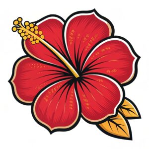tropical hawaiian flower clipart 4
