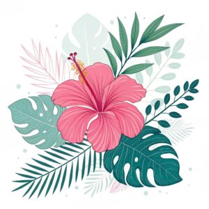 tropical hawaiian flower clipart 6