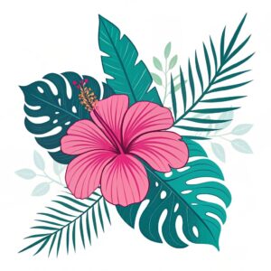 tropical hawaiian flower clipart 7
