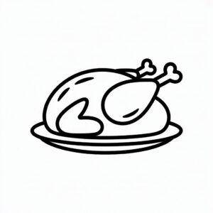 turkey black and white clipart 10