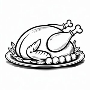 turkey black and white clipart 14