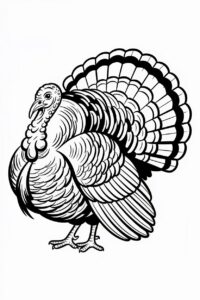 turkey black and white clipart 15