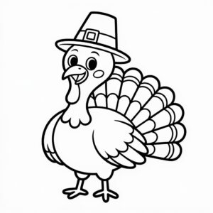 turkey black and white clipart 3