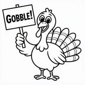 turkey black and white clipart 3