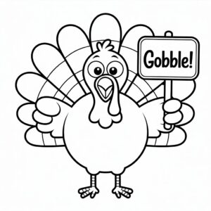 turkey black and white clipart 4