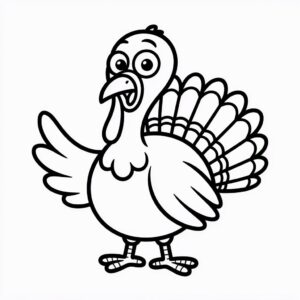 turkey black and white clipart 5