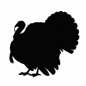 turkey black and white clipart 6