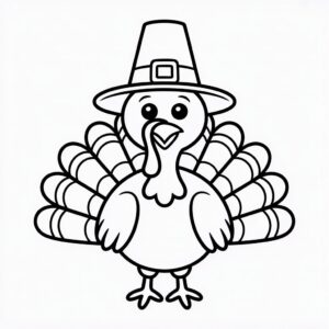 turkey black and white clipart 6