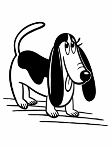 weiner dog clipart black and white 1