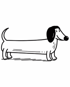 weiner dog clipart black and white 10