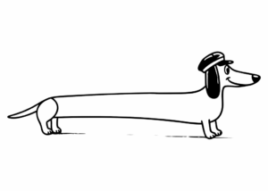 weiner dog clipart black and white 11