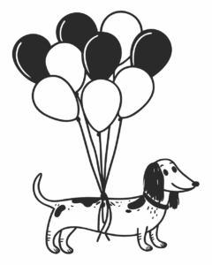 weiner dog clipart black and white 13