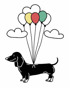 weiner dog clipart black and white 14