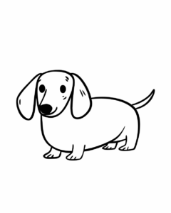 weiner dog clipart black and white 3