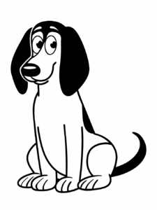 weiner dog clipart black and white 4