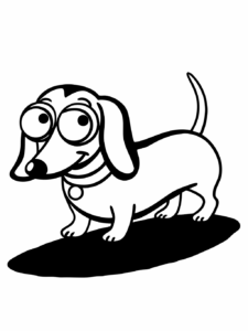 weiner dog clipart black and white 6