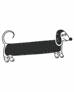weiner dog clipart black and white 9